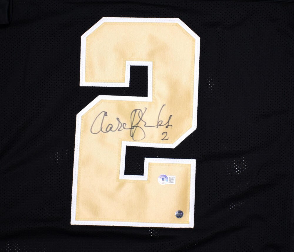 Aaron Brooks Autographed Black Custom Football Jersey