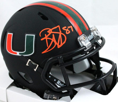Reggie Wayne Signed Miami Hurricanes Alternate Black Mini Helmet