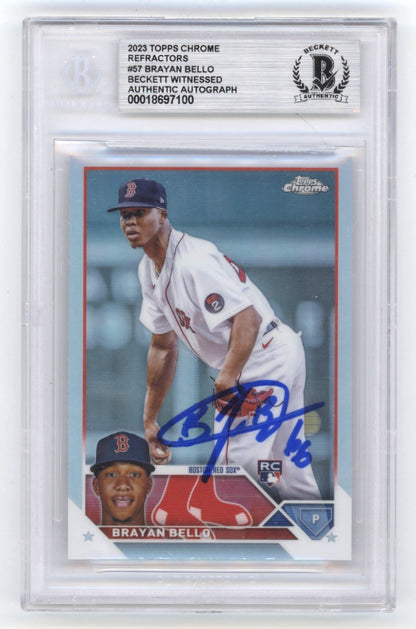 Brayan Bello Signed 2023 Topps Chrome Refractor Rookie Card (BAS)