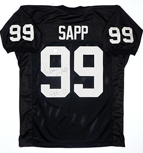 Warren Sapp Signed Black Custom Football Jersey (HOF Inscription)