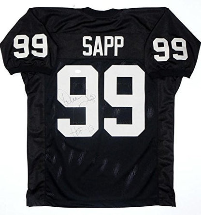 Warren Sapp Signed Black Custom Football Jersey (HOF Inscription)