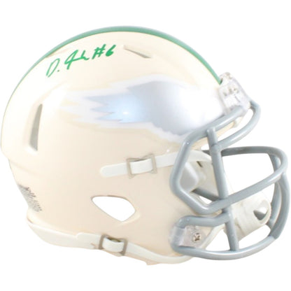 DeVonta Smith Autographed Philadelphia Eagles Retro Mini Helmet