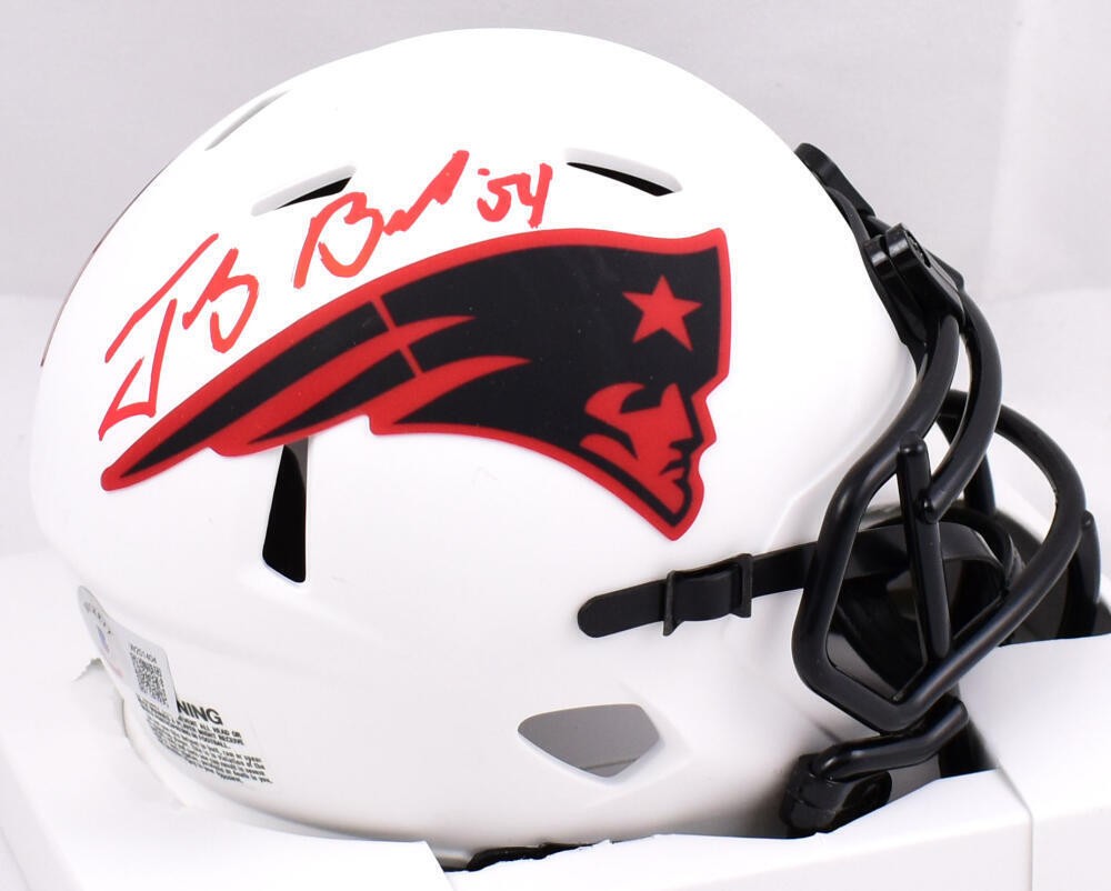 Tedy Bruschi Autographed New England Patriots Lunar Speed Mini Helmet