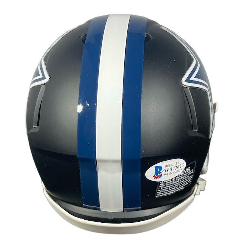 Ezekiel Elliott Signed Dallas Cowboys Flat Black Mini Helmet
