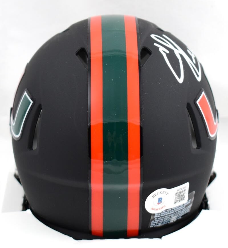Ed Reed Signed Miami Hurricanes Nights Edition Mini Helmet