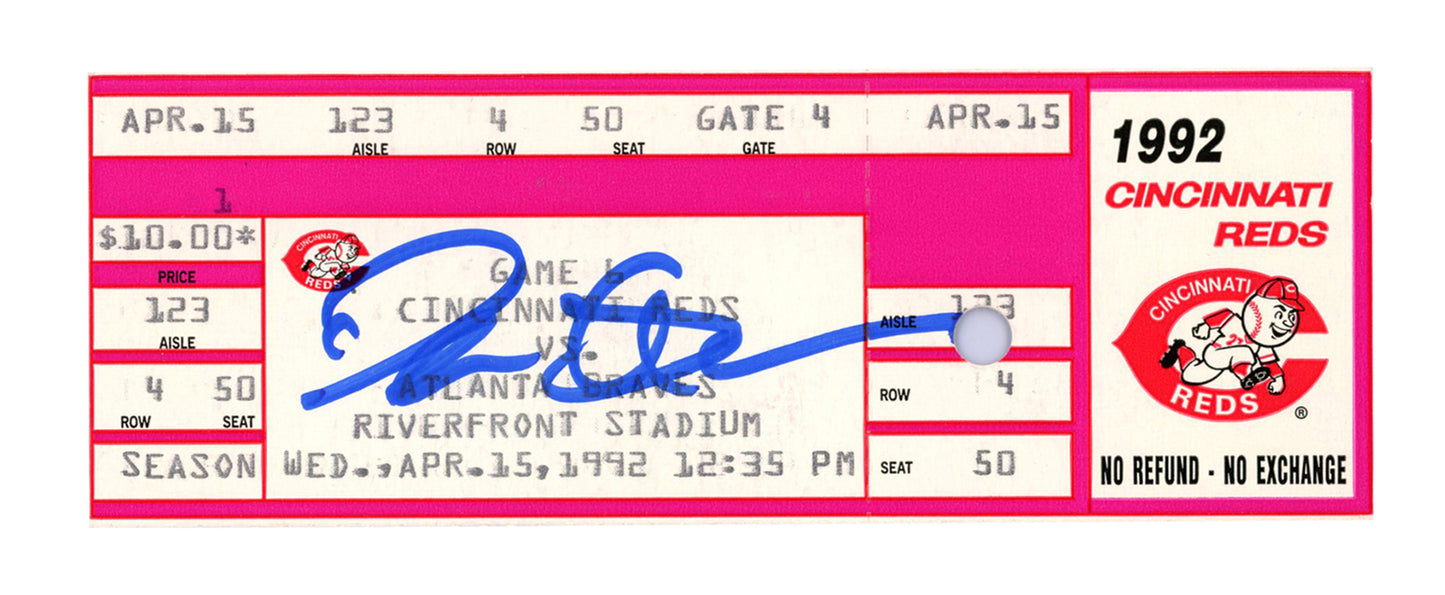 Deion Sanders Signed Atlanta Braves April 15 1992 Ticket Stub BAS