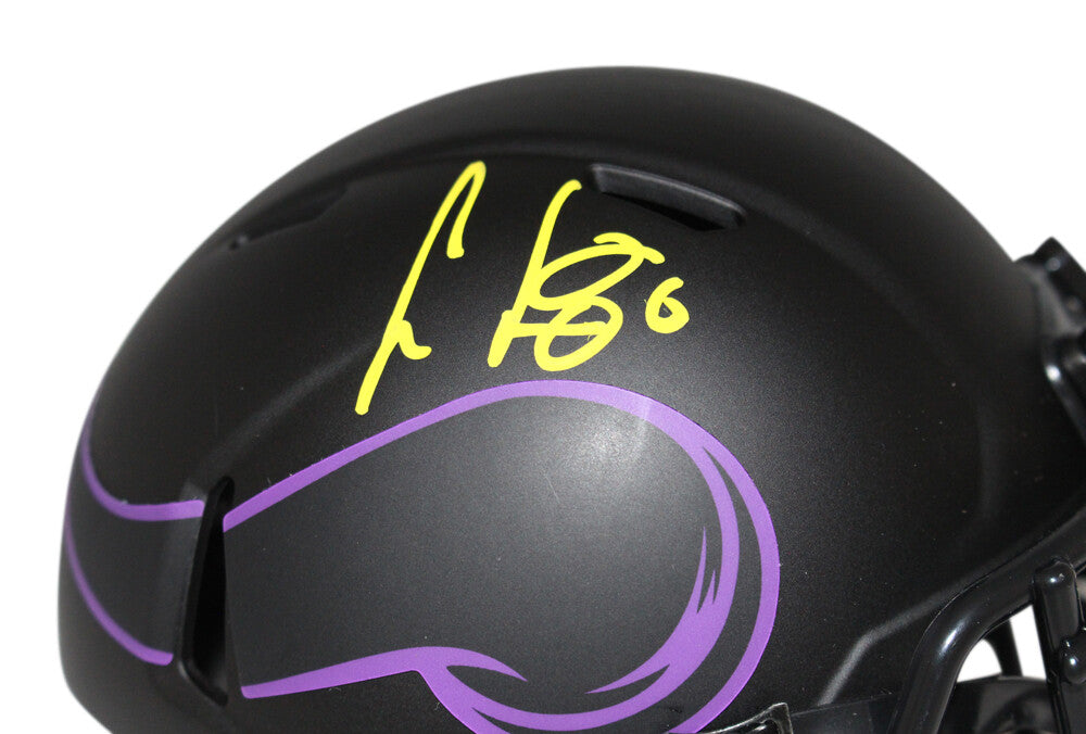 Cris Carter Signed Minnesota Vikings Eclipse Speed Mini Helmet BAS