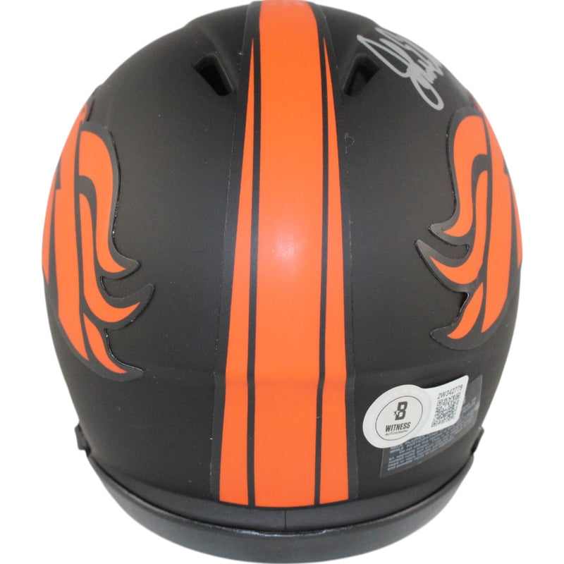 John Elway Autographed Denver Broncos Eclipse Mini Helmet (Beckett Witnessed)