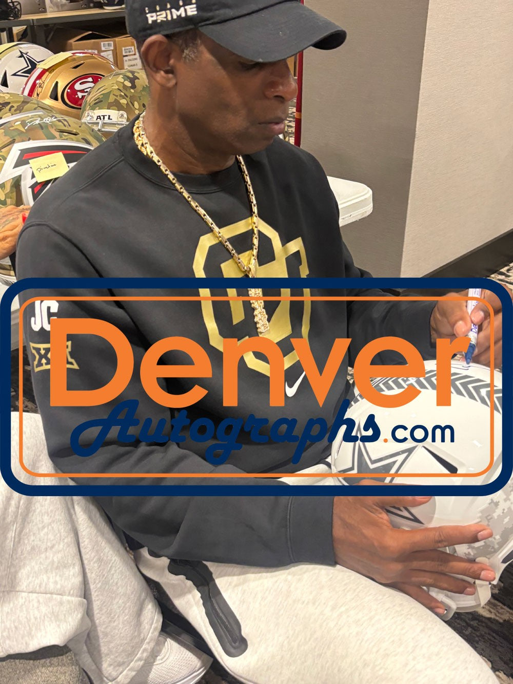 Deion Sanders Dallas Cowboys Autographed 2024 Salute to Service FS Helmet