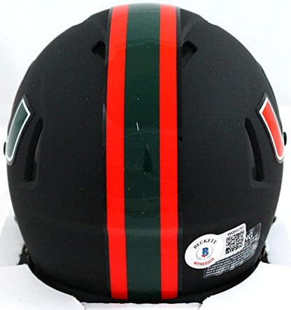Reggie Wayne Signed Miami Hurricanes Alternate Black Mini Helmet