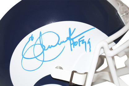 Eric Dickerson Signed Los Angeles Rams Full Size Flat White Helmet HOF
