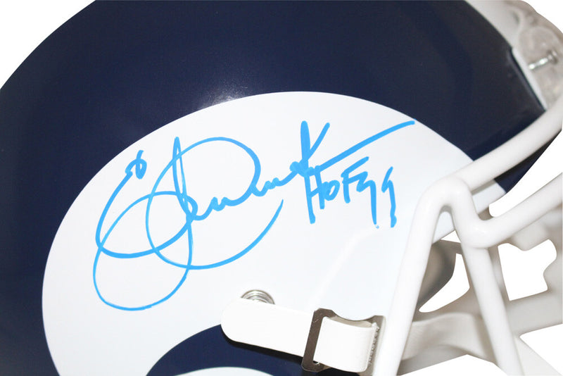 Eric Dickerson Signed Los Angeles Rams Full Size Flat White Helmet HOF