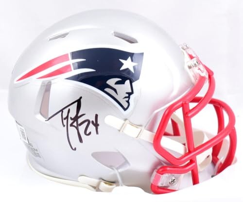 Ty Law Signed New England Patriots Black Speed Mini Helmet