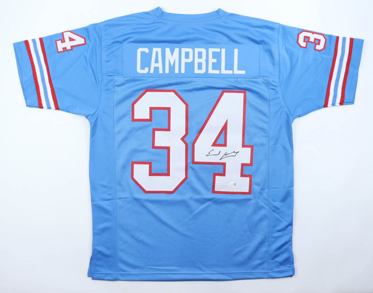 Earl Campbell Autographed Houston Oilers Light Blue Jersey