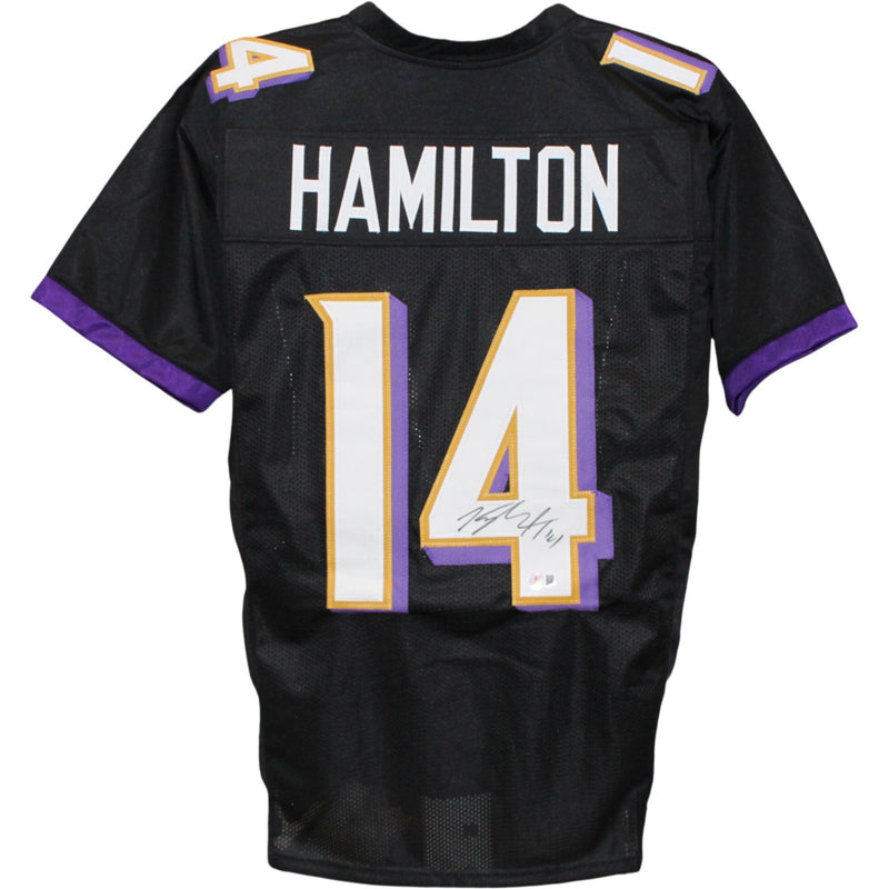 Kyle Hamilton Autographed Black Pro Style Jersey (Beckett Witnessed)