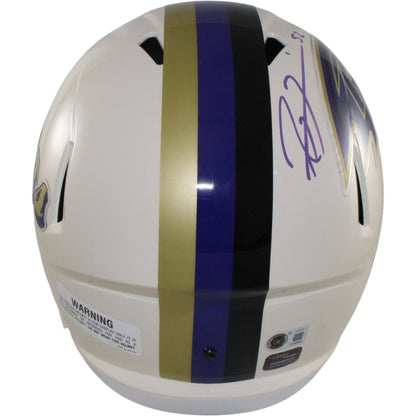 Ray Lewis Autographed Baltimore Ravens Retro Full Size Helmet