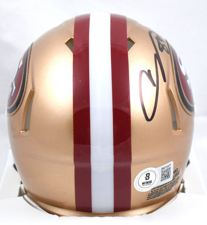 Vernon Davis Autographed San Francisco 49ers Black Speed Mini Helmet