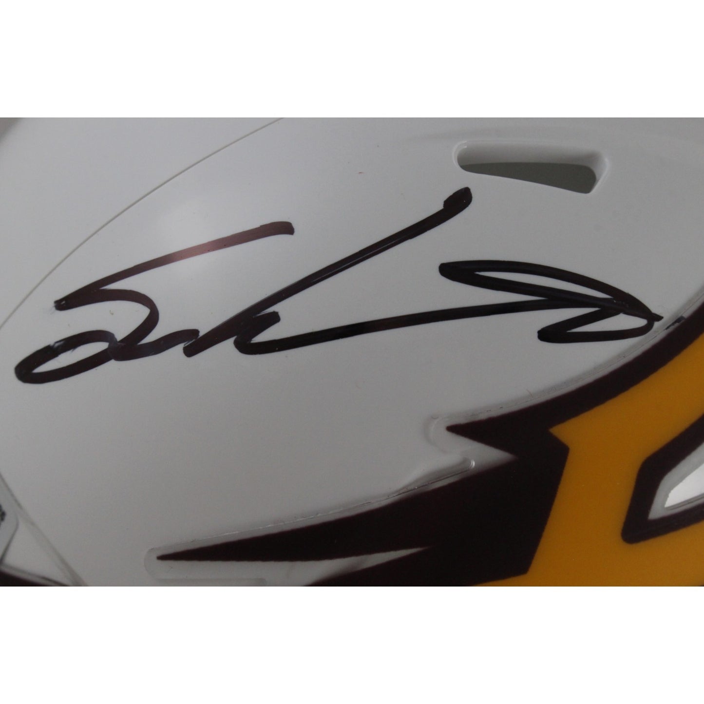 Sam Leavitt Autographed Arizona State Sun Devils White Mini Helmet