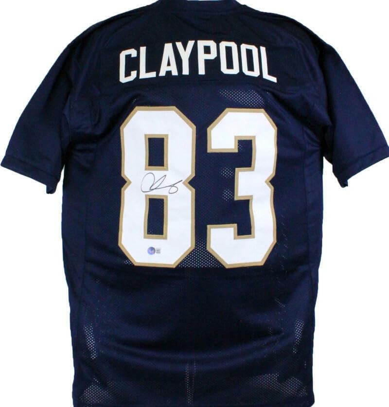 Chase Claypool Signed Navy Blue College Style Jersey
