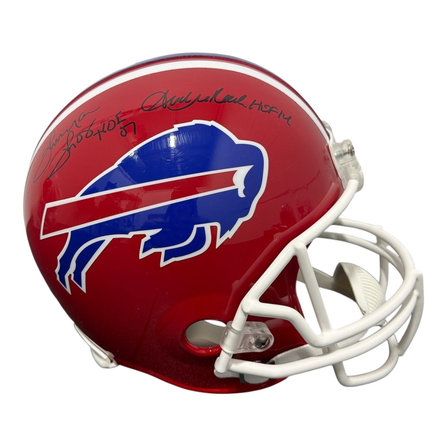 Jim Kelly, Thurman Thomas & Andre Reed Signed Buffalo Bills Throwback Helmet