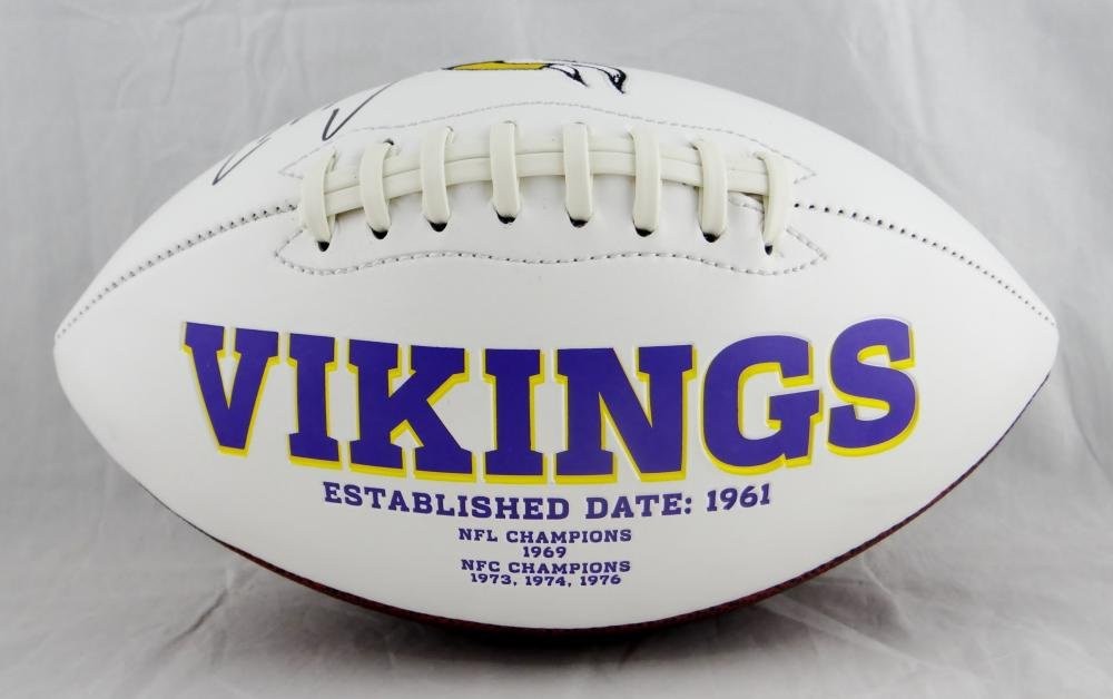 Case Keenum Autographed Minnesota Vikings Logo Football