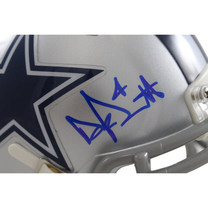 Dak Prescott Dallas Cowboys Autographed Mini Helmet (BAS Witnessed)