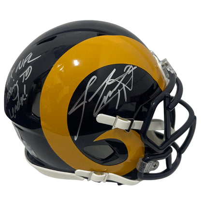 Jim Everett Signed Los Angeles Rams Throwback Mini Helmet Inscribed Beckett