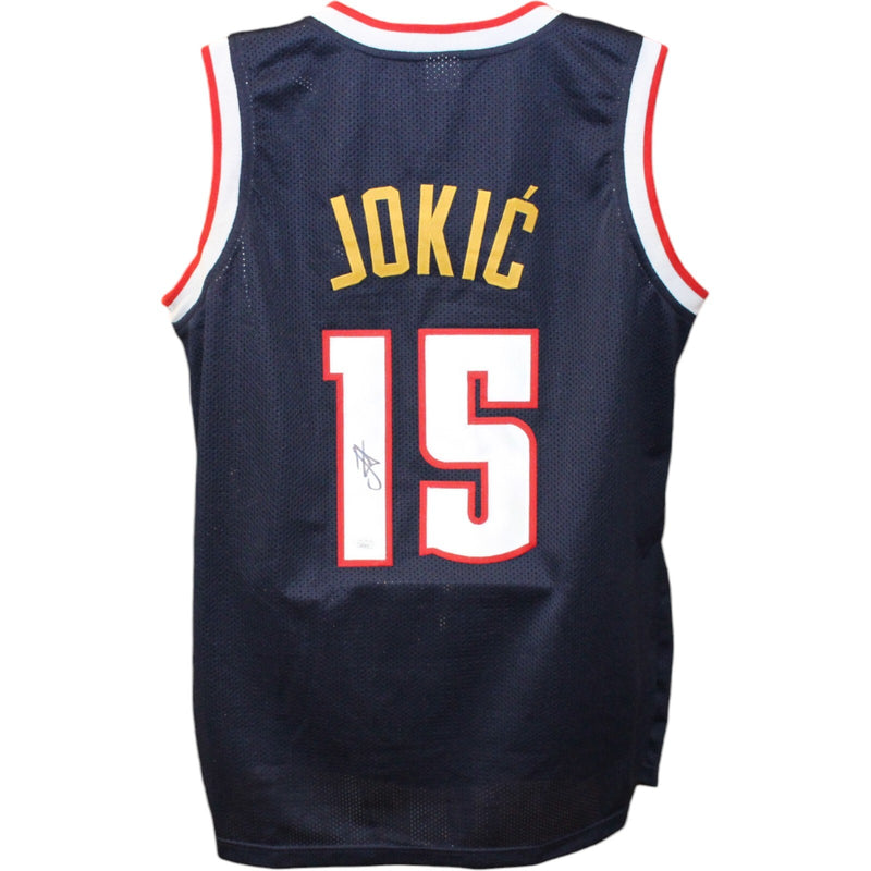 Nikola Jokic Autographed Denver Custom Blue Jersey (JSA COA)