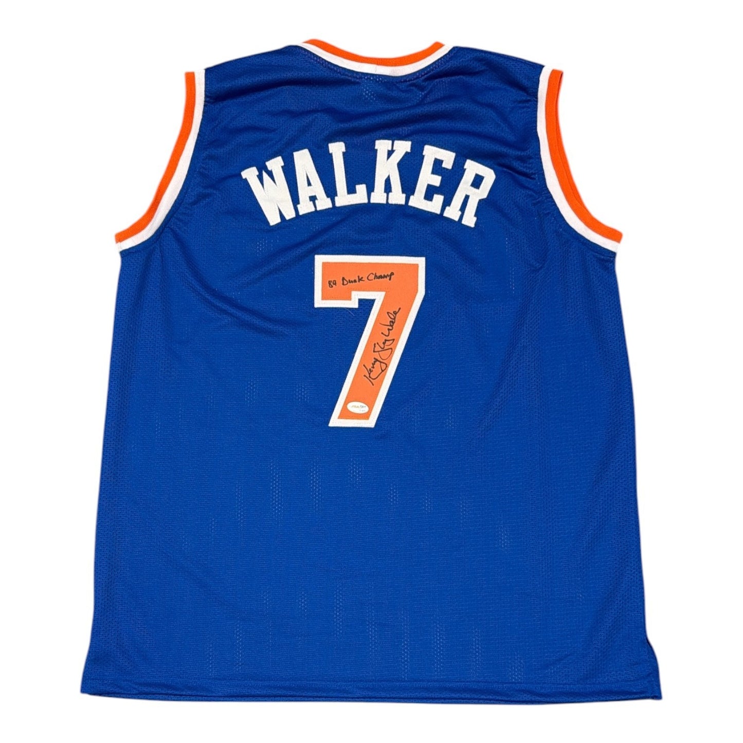 Kenny Walker Signed New York Knicks Custom Jersey - 1989 Dunk Champ