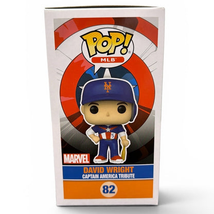 David Wright Signed Funko Pop #82 Citi Field SGA w/ Captain America Insc