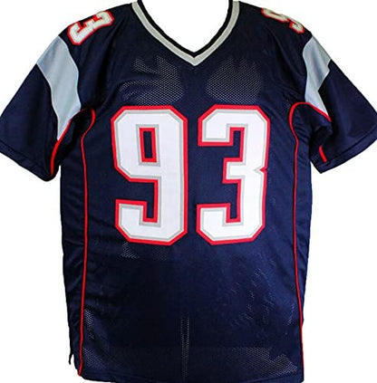 Richard Seymour Autographed Blue Custom Jersey