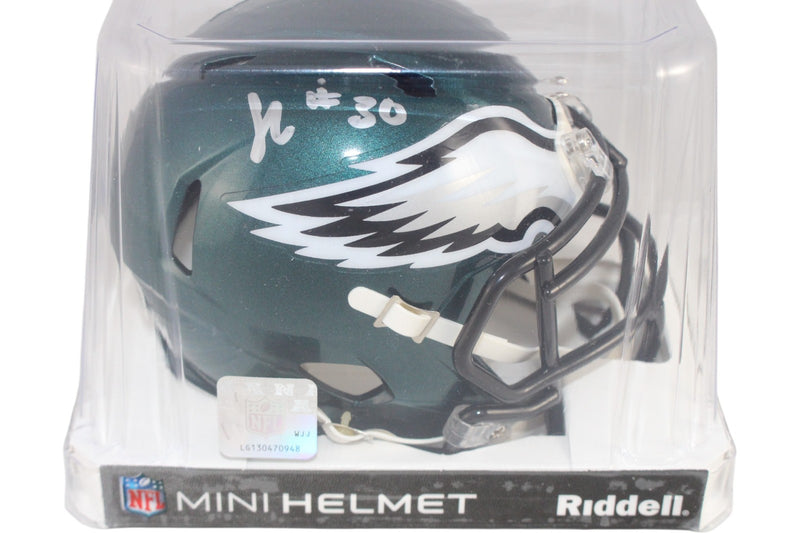 Jihaad Campbell Philadelphia Eagles Signed Mini Helmet Beckett