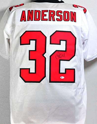 Jamal Anderson Signed White Custom Jersey