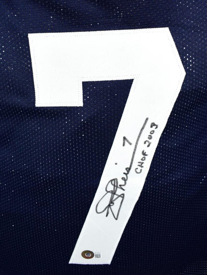 Joe Theismann Signed Navy Blue Custom College Style Jersey