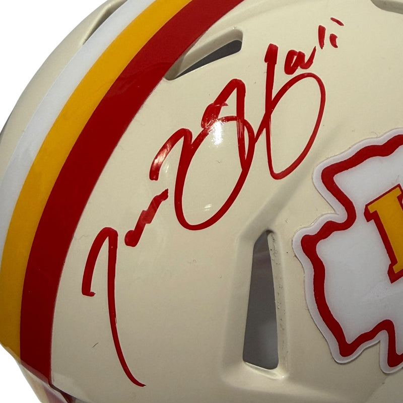 Tamba Hali Signed Kansas City Chiefs Retro Mini Helmet JSA