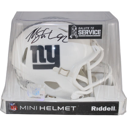 Michael Strahan Autographed New York Giants 2024 Salute to Service Mini Helmet