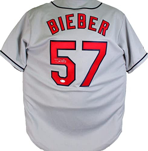 Shane Bieber Signed Cleveland Indians Grey Majestic Jersey