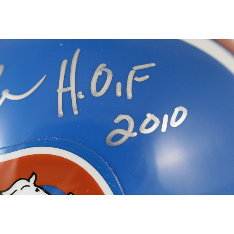 Floyd Little Signed Denver Broncos Throwback Mini Helmet (HOF Inscription)
