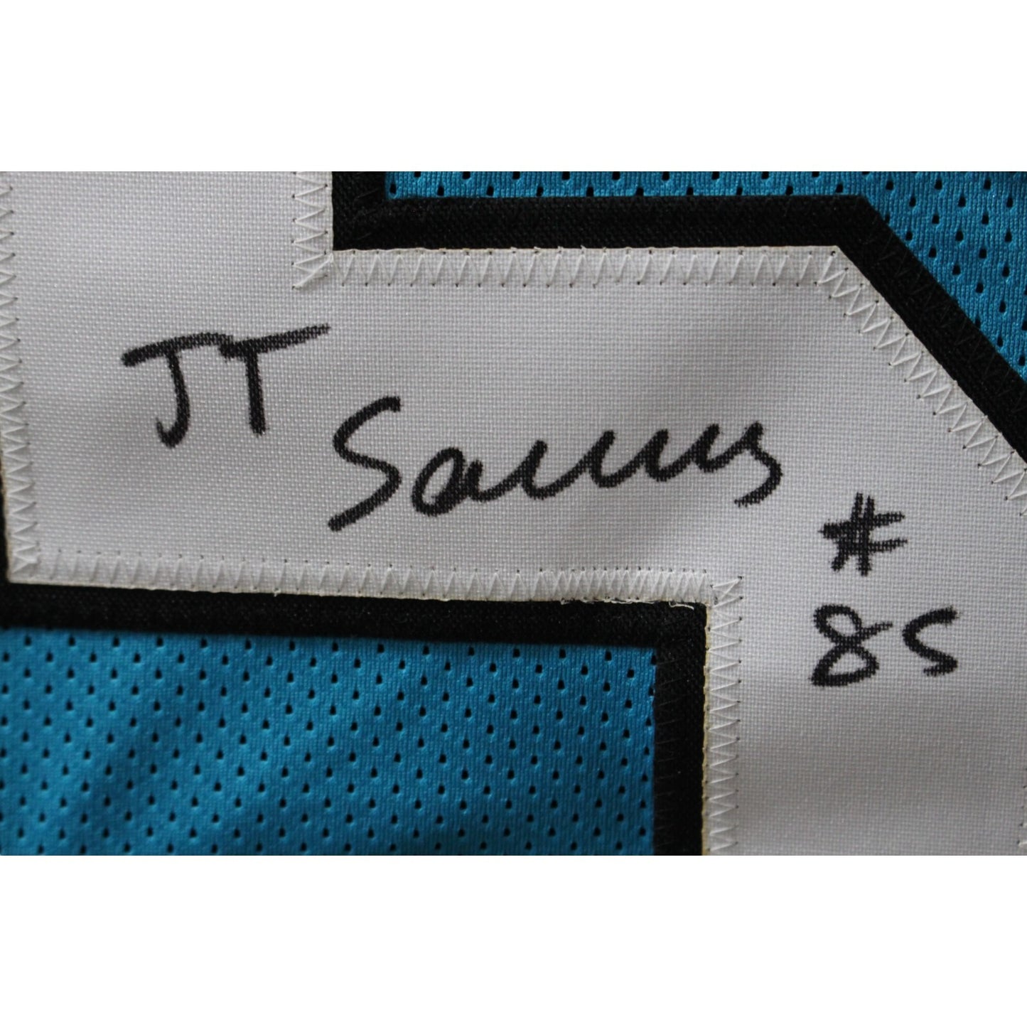 Ja'Tavion Sanders Autographed Pro Style Blue Jersey (Beckett COA)
