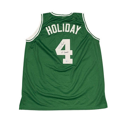 Jrue Holiday Signed Boston Celtics Custom Jersey (24 Champs) Beckett COA