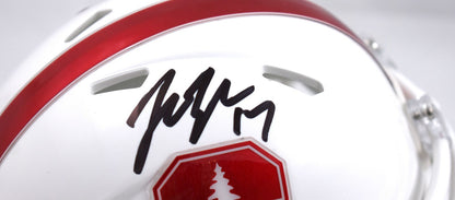 John Lynch Autographed Stanford Cardinal Black Speed Mini Helmet