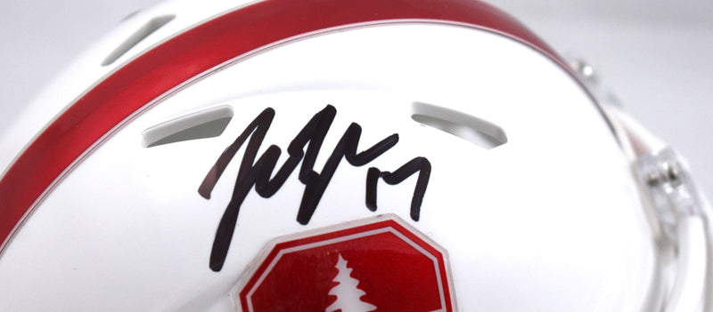 John Lynch Autographed Stanford Cardinal Black Speed Mini Helmet