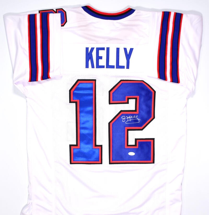 Jim Kelly Autographed Buffalo Bills White Custom Jersey