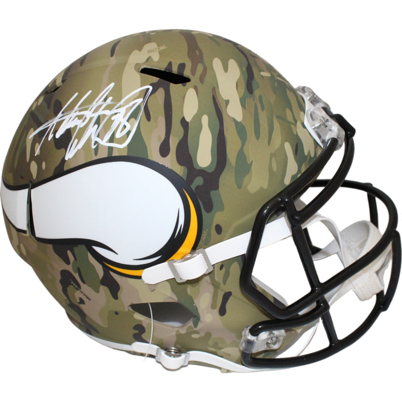 Adrian Peterson Minnesota Vikings Signed Camo Full Size Replica Helmet