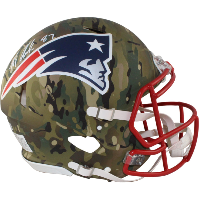 Rob Gronkowski Autographed New England Patriots Full Size Pro Camo Helmet