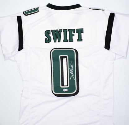 D'Andre Swift Autographed White Custom Jersey