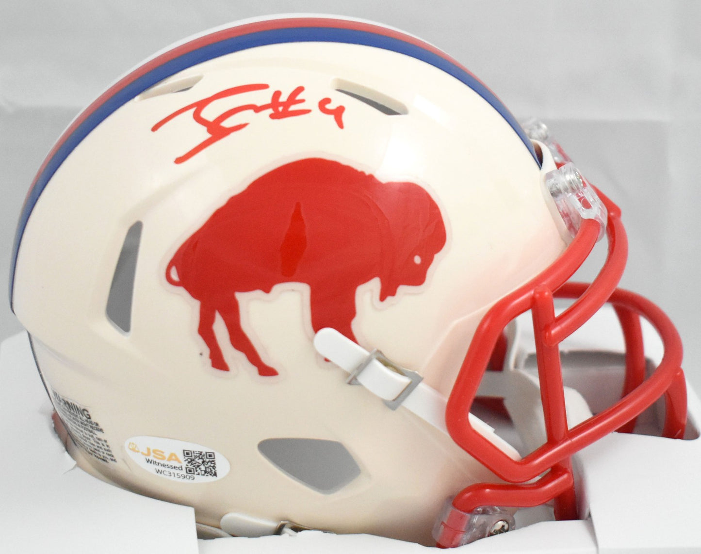 James Cook Signed Buffalo Bills Retro Speed Mini Helmet