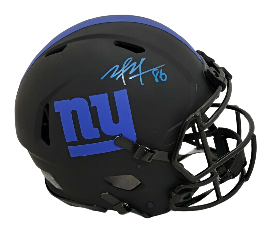 Mario Manningham New York Giants Signed Giants Full-sized Eclipse Speed Authentic Helmet (JSA COA)
