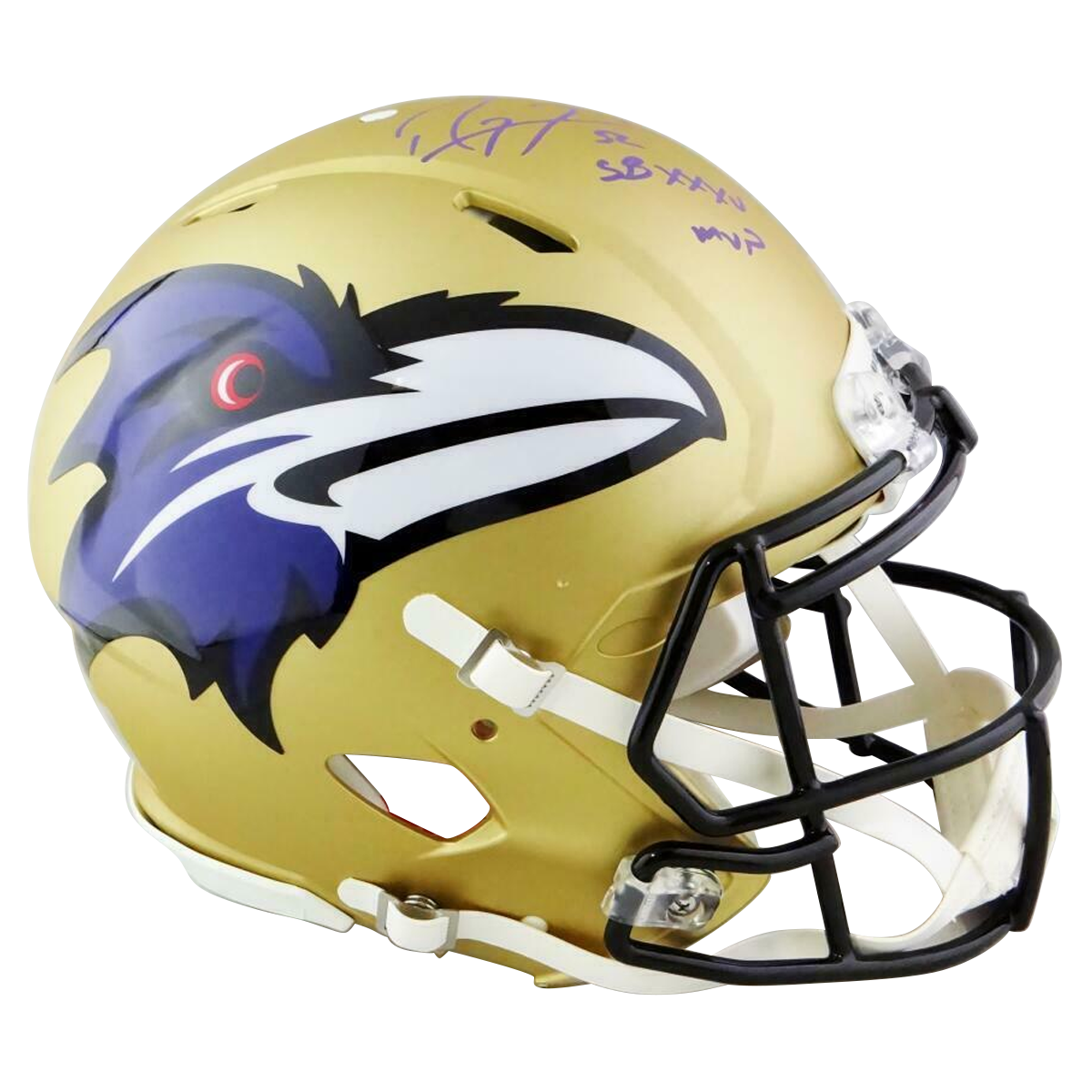 Ray Lewis Baltimore Ravens Signed F/S Speed AMP Authentic Helmet w/ SB MVP (BAS COA)