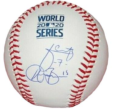 Julio Urias Austin Barnes Los Angeles Dodgers World Series MLB Baseball (PSA COA)
